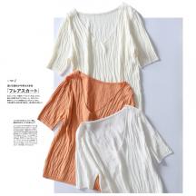 v領薄款冰絲針織衫短袖t恤女2021年夏季女裝修身顯瘦內搭氣質上衣