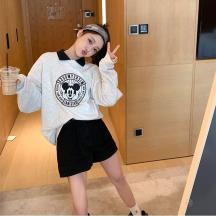 2021秋季新款女裝圓領寬松韓版ins潮牌衛衣 卡通百搭純棉上衣外套