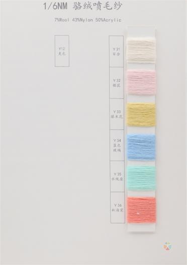 1/6NM 駱絨噴毛紗（凈色）