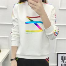 女裝冬季加厚衛衣套休閑衛衣圓領套裝印花棒球服套裝2件套