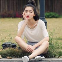 2018夏季新款清新甜美可愛百搭時尚掛脖小星星短袖T恤
